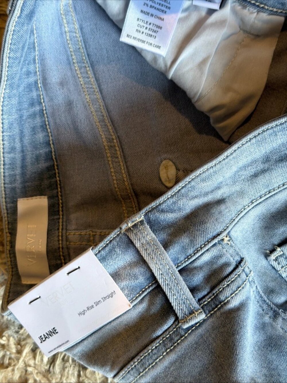 NWT VERVET Jeanne High Rise Slim Straight Crop Jeans Women’s 30 - Picture 3 of 8